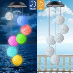 Solar LED Wind Chimes Colour Changing Lights Hanging Light Garden Outdoor Decor