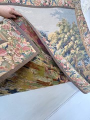 5.8ftx4.6ft Tapestry French Woven Pastoral Landscape Wall Hanging Wall Art Verd