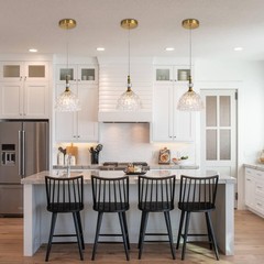 Modern Bronze Glass Pendant Light 7.68 in Dome Light Fixture with Clear K9 Cr…