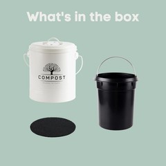 Countertop Compost Bin 1.3 Gal -Includes Inner Bucket Liner and Carbon Filter