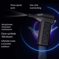 Electric Air Duster Cordless Mini Jet snow Blower Portable Turbo Fan with LED