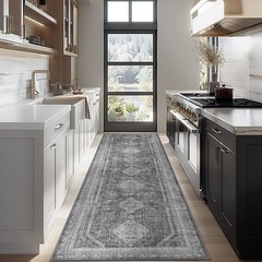 Area Rugs 2×12, Non Slip Hallway Runner Rug, Machine Washable Low Pile Retro …