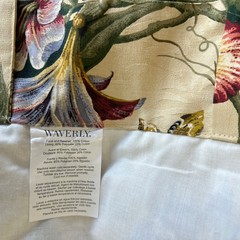 Waverly Laurel Springs Floral Multicolor Lined 2 Curtain Panels Tie Back 48″X83″