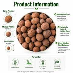 1LB/3 LB/5 LB Pound Clay Pebbles, 5-30mm Lightweight Clay Leca Balls for Plants