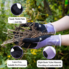 Gardening Gloves for Women, 6 Pairs, Hyaluronic Acid Moisturizing Gloves, Breath