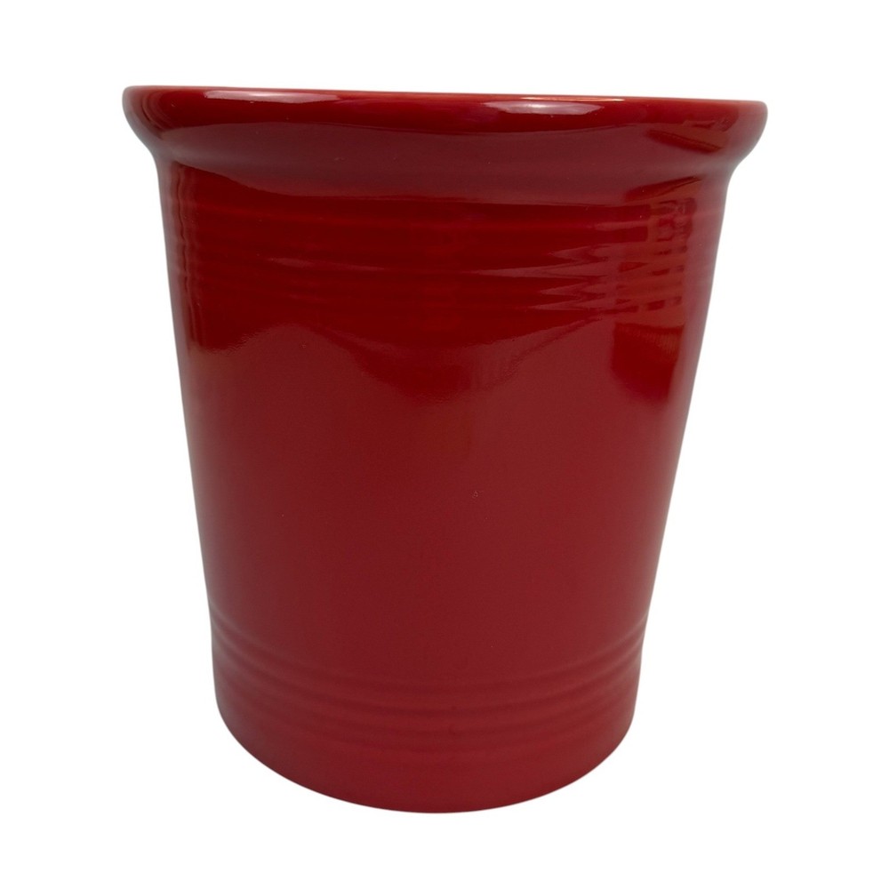 Fiesta Crock/Canister Utensil Holder 6.75in Scarlet Red Ceramic NO LID USA