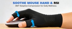 Compression Arthritis Gloves with 23% LYCRA for Pain, Fingerless Carpal Tunnel