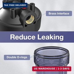 SimPure Whole House Water Filter System, 2 Stages Clear Home Water Pre-Filtratio