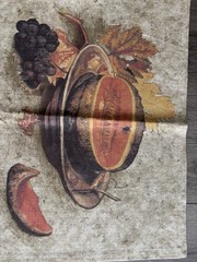 Anichini Set of 4 Linen Cotton Reversible Fruit Rectangular Placemats
