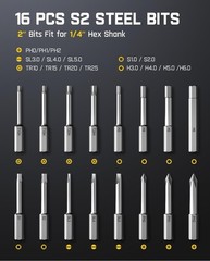 Fanttik S1 Pro Electric Screwdriver, Power Screwdriver with16 S2 Steel Bits, 3 T