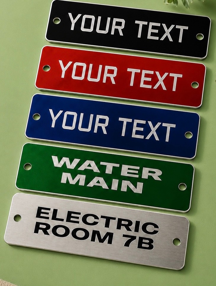 Custom engraved metal tags – electric panel, utility,HVAC, Plumbing or anything