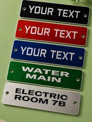 Custom engraved metal tags – electric panel, utility,HVAC, Plumbing or anything