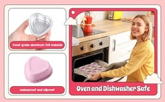 60 Sets Mini Heart Cake Pan with Lids and Scoops 1.86 Oz/ 55 ml Mini Heart