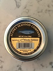 Smoked salmon wild Alaska sockeye 6.5 ounce jar packed by hand in Juneau Alaska