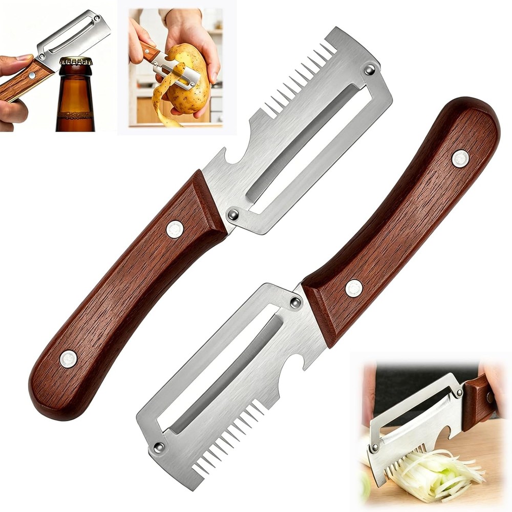 2PCS 3 in 1 Multi-Functional Vegetable Peeler for Kitchen Stainless Steel Peeler