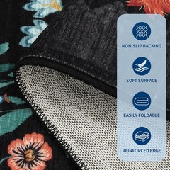 2.5×8 Floral Boho Runner Rug – Machine Washable & Non-Slip, Perfect for Hallways