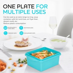 2 Cup Silicone Freezer Trays with Lids, Silicone Soup Freezer Molds – Leakproof,