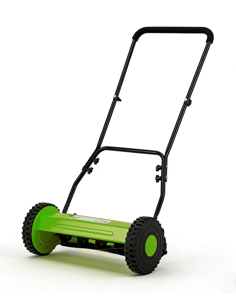 14″/16″ Manual Push Reel Lawn Mower 5-Blade Adjustable Height w/ 2 Wheels