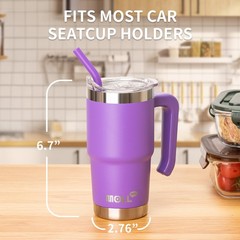 16 oz Tumbler with Handle-Stainless Steel Double Wall Vacuum Insulated Water …