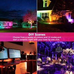 Outdoor Color Changing Stage Light 2-Pack, 300W Equivalent