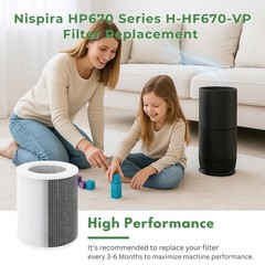 Nispira HEPA Filter for Hunter HP670 Large Tower Compare to H-HF670-VP, 1 Set