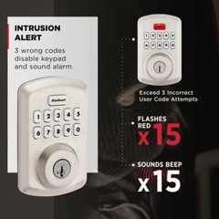 Kwikset Powerbolt 250 10-Button Keypad Satin Nickel Transitional Electronic