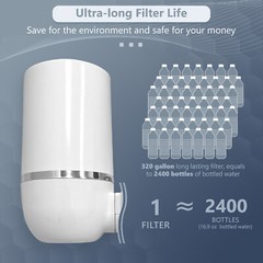 Water Filter for Standard Faucets, Reduce Particles, Chlorine & Bad Taste