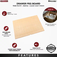 0.62 In. H X 24.25 In. W X 21.25 In. D Small Wood Peg Board Drawer Insert