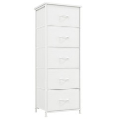 Tall Dresser with 5 Drawers Storage Organizer Chest of Drawers for Bedroom