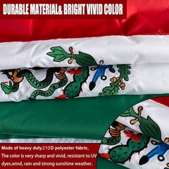 Embroidered Mexican Flag 3×5 FT 210D Heavy Duty Polyester Outdoor Mexico Flag