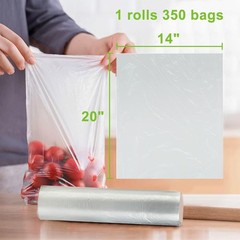 350/Roll 14″x20″ Plastic Clear Produce Bag On Roll Grocery Kitchen Food Storage