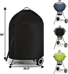 Grill Cover for Weber Charcoal Kettle- Heavy Duty Waterproof BBQ Cover 22″