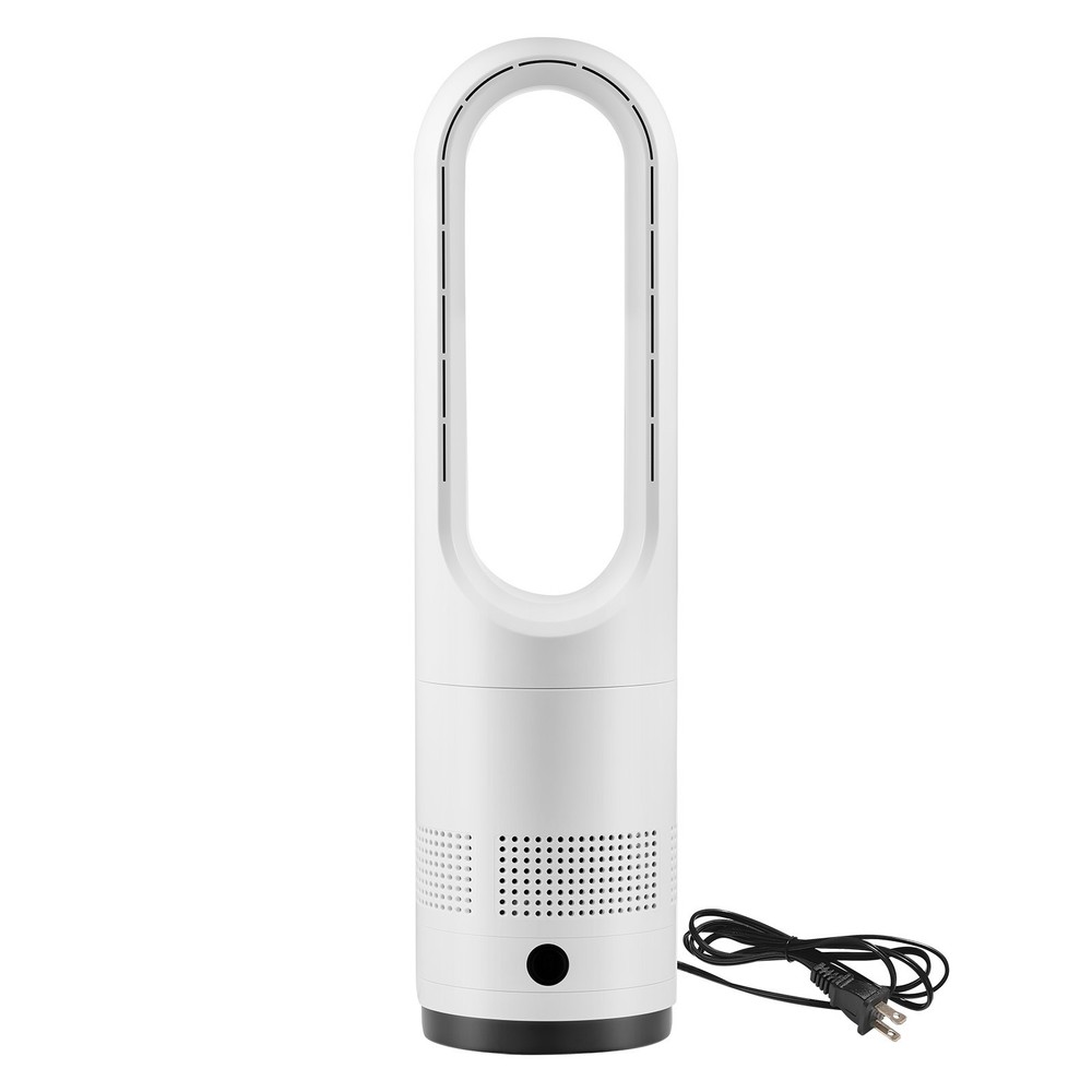 Uimoso Bladeless Tower Fan with Remote, 80° Oscillation, 8 Speeds, White