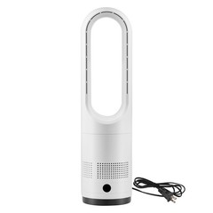 Uimoso Bladeless Tower Fan with Remote, 80° Oscillation, 8 Speeds, White