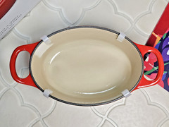 Le Creuset Signature 1 Qt 17cm Oval Dutch Oven Cerise Red / Side Dish Baker NIB