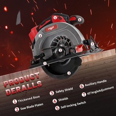 For Milwaukee M18 Battery 18V 6-1/2″ Cordless Brushless Circular Saw /TOOL ONLY