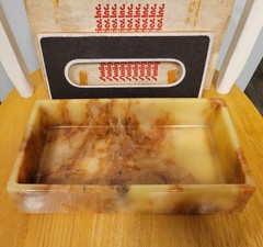 NEW VINTAGE / Rectangle Marbleized Faux Marble Tissue Paper Holder Box Bathroom