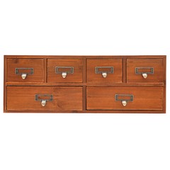 6 Drawers Desktop Dresser Wooden Storage Dressers Chests of Drawers for Bedroom