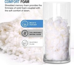 WonderSleep Dream Rite Shredded Memory Foam Pillow – Queen Size, 1 Pack
