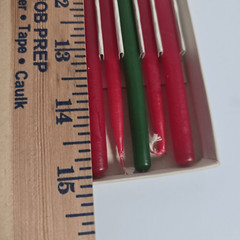 Vintage Penn Slimline Tapers Candles Red Green Set Of 12 MCM 15″ Christmas Decor