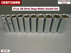 CRAFTSMAN 20 pc 3/8 Drive Deep SAE or Metric Socket Set – You Choose 9 10