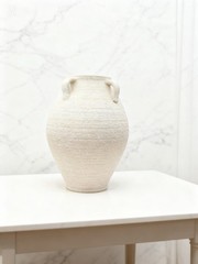 Ceramic Vase Rough Texture – Rustic Amphora Style Rustic with 4 Sashes 12.5 IN