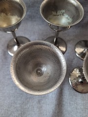Vtg SilverCraft Goblets Silver Plated EPNS Electroplated Nickel Silver Set Of 5