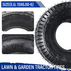 Two 15×6.00-6 15×6-6 15x6x6 Lawn Mower Garden Tractor Turf Tires 2 Ply Rated