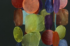 Multicolor Dyed Capiz Shell 26 Inch Long Wind Chime Garden Patio Yard
