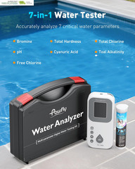 7 in 1 Digital Water Testing Kit, 50 Strips Hot Tub Test Kit, Digital Pool Water
