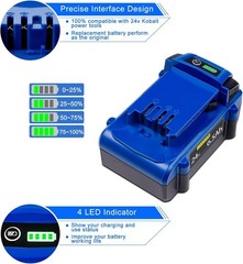2Pcs 24V For Kobalt 24V Max 6.5Ah Lithium Ion Battery KB624-03 KB524-03 KB424-03