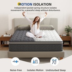 12 Inch Full Queen King Size Mattress Medium Firm Soft Memory Foam Hybrid Spring