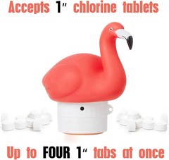 XY-WQ Flamingo Chlorine Floater for 1″ Tab ONLY, Mini Floating Pool Chlorine