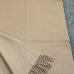 Quince Cashmere Throw Blanket 50×60 Beige Soft Fringe Cozy Luxury New Tags